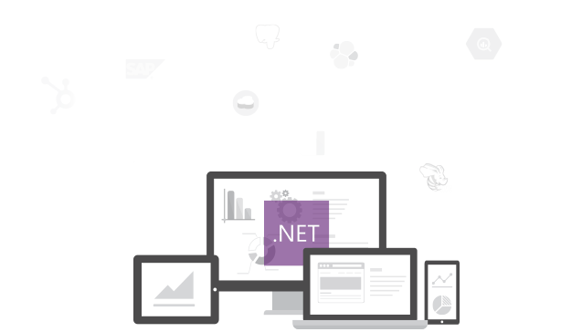 ADO.NET Logo in a Computer Monitor