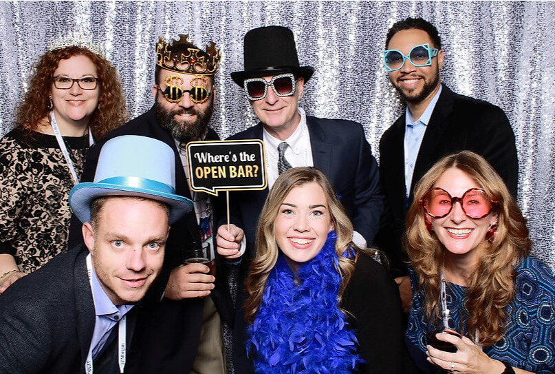 CData team members in photo booth