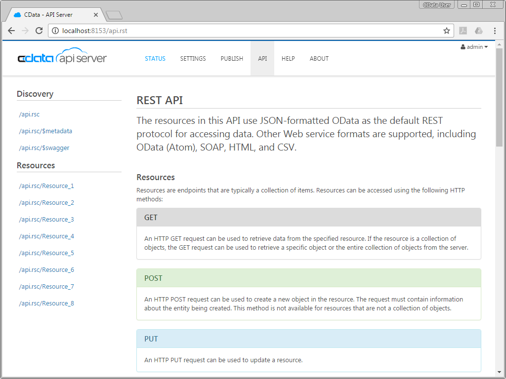 Endpoints Created by the API Server