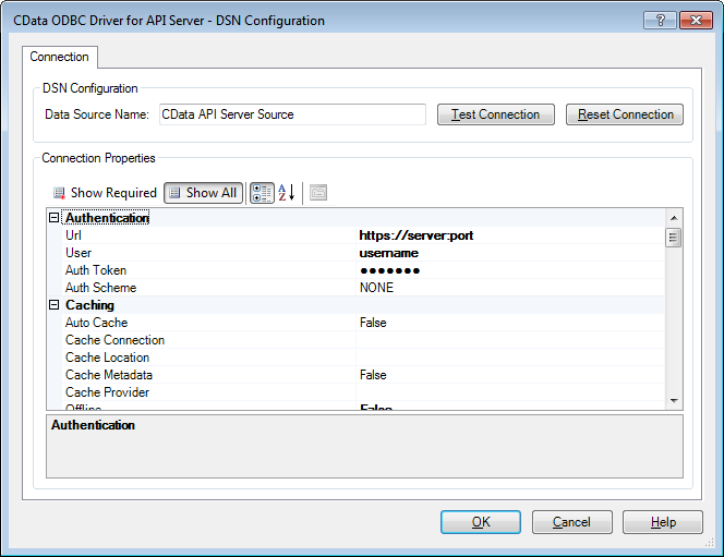 Connecting to the API Server using the ODBC Driver for API Server