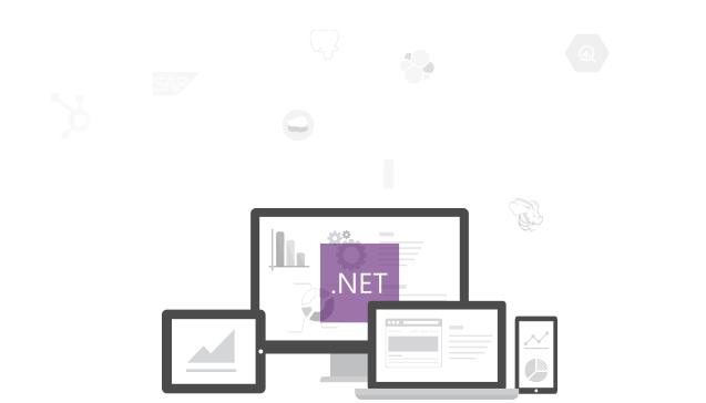 ADO.NET Logo in a Computer Monitor