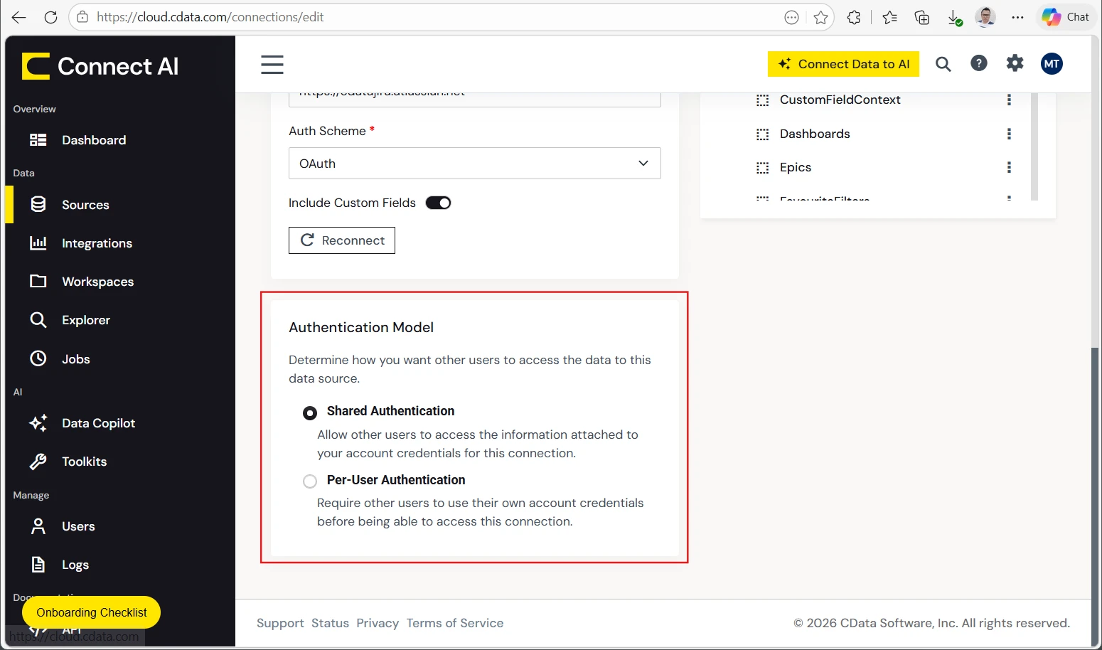 Connect AI uthentication model