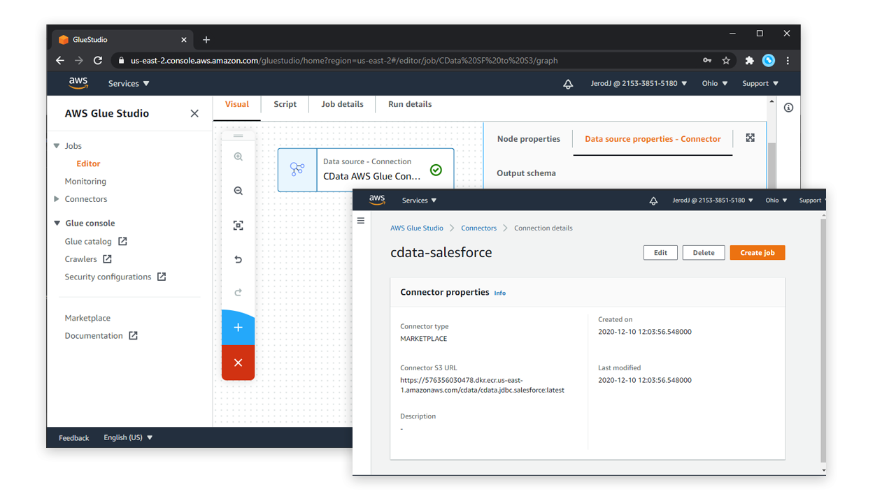 AWS Glue Dashboard