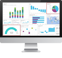 BI Dashboard in a Computer Monitor