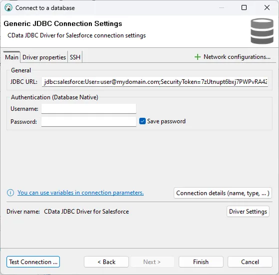 Connections settings