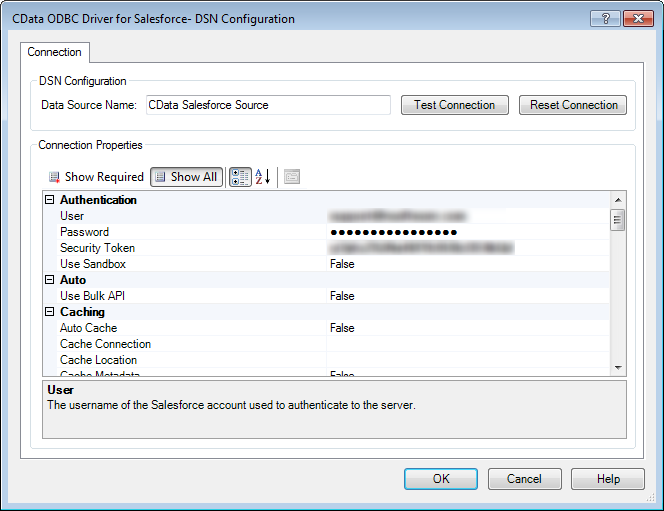 DSN設定 (Salesforce の場合)