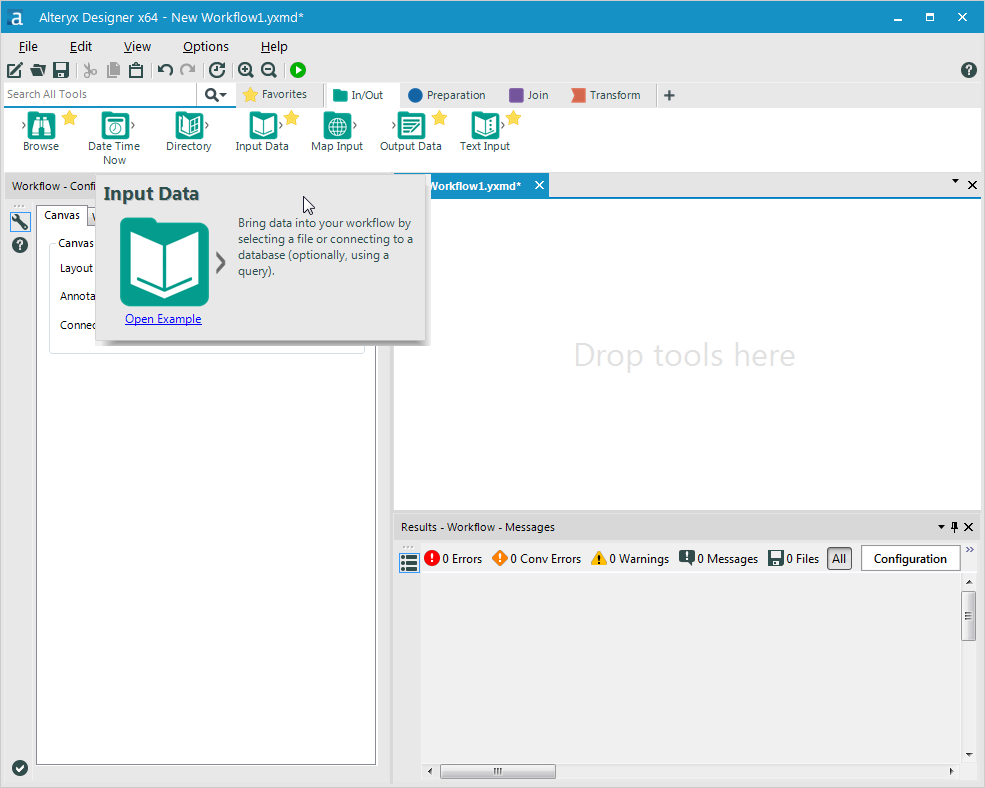 WorkflowへのInput Data toolの新規追加
