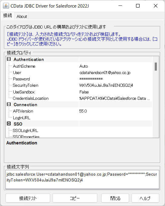 接続設定