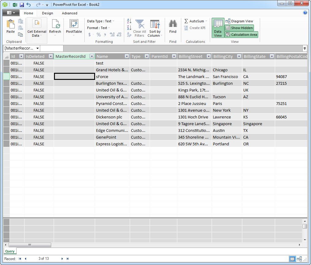 The imported data.