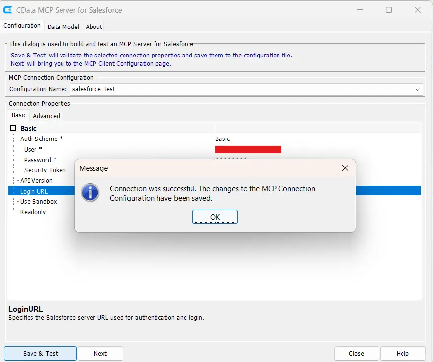 Saving the CData Code Assist MCP add-on configuration
