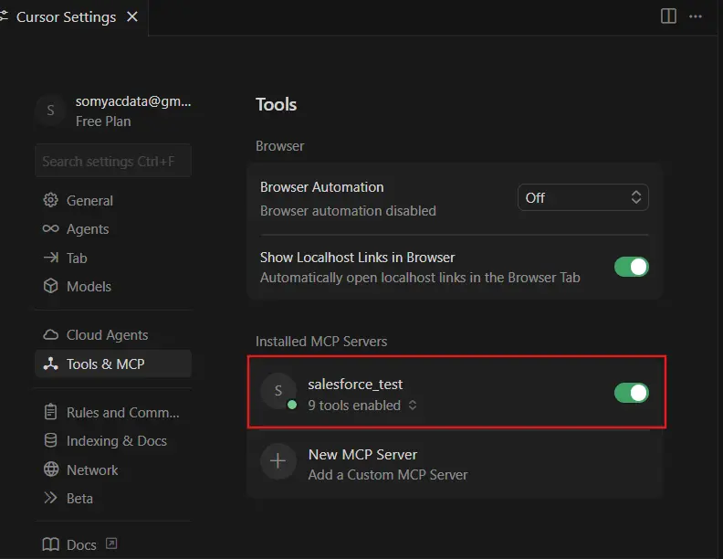 Check the installed MCP Servers
