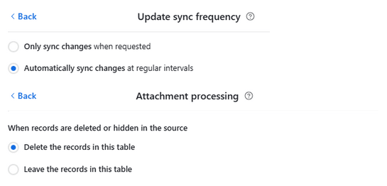 Configure sync settings