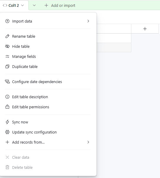 Update sync configuration