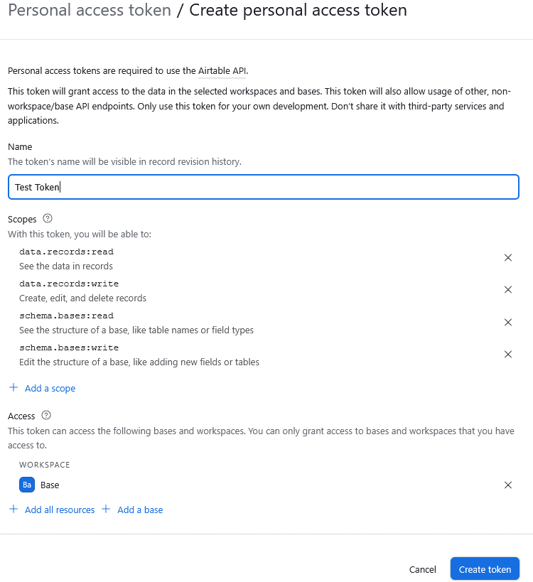 Create a personal access token