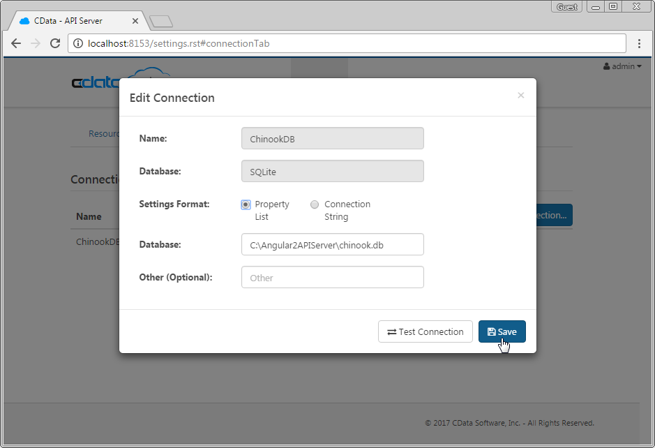 Connecting to a SQLite database