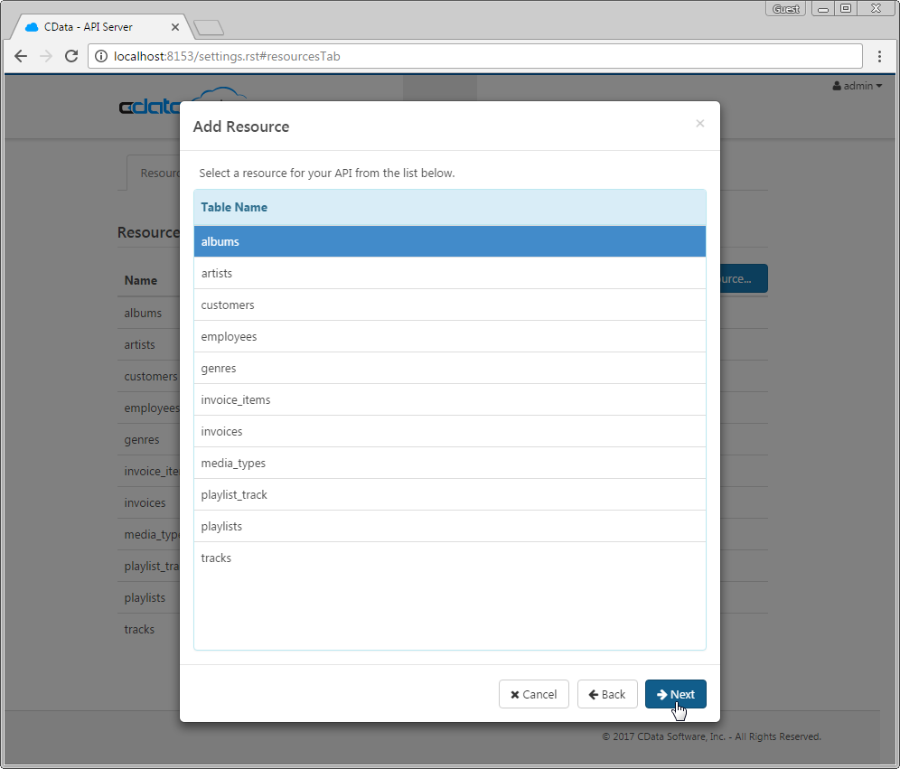 Adding tables from our Database