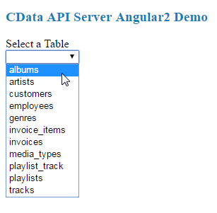 Selecting a table (resource).