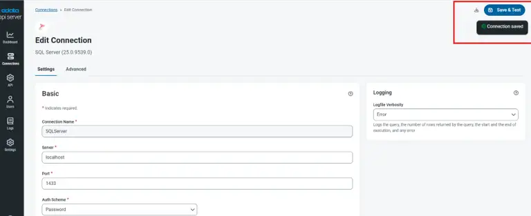 SQL Server connection settings. SQL Server connection settings.