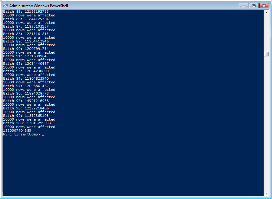 Results displayed from a simple Java application