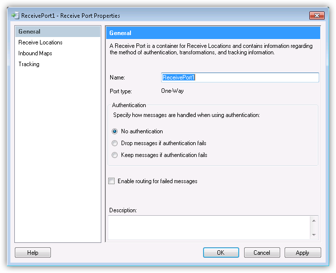 Receive Port configuration.