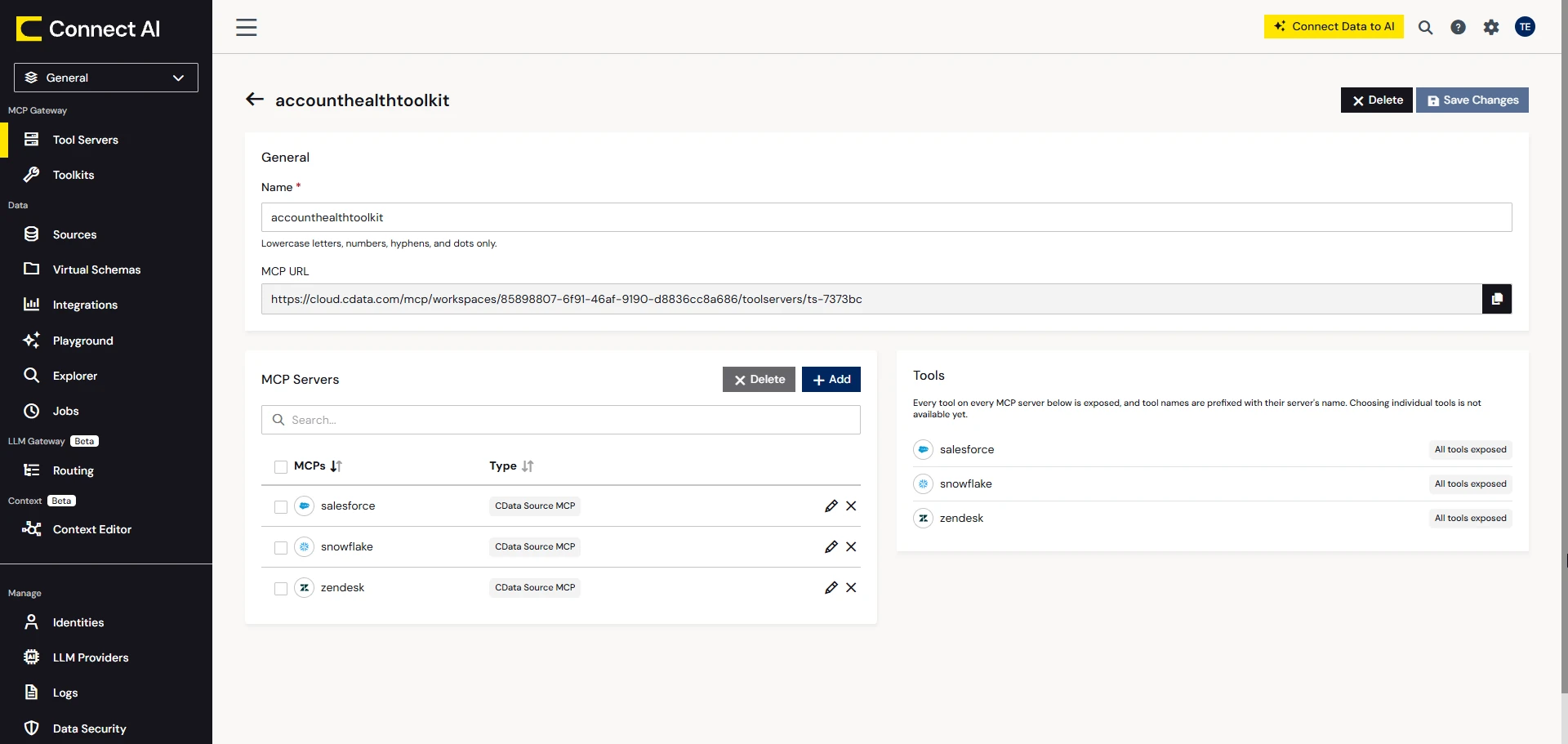 Creating a custom tool server in Connect AI Creating a custom tool server in Connect AI