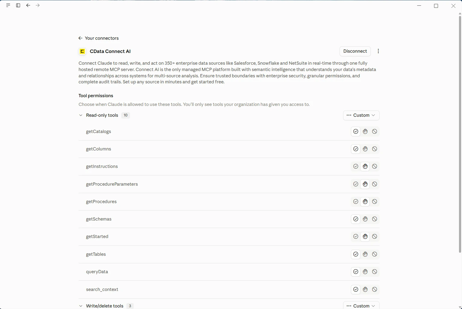 Connecting CData Connect AI as a connector in Claude Connecting CData Connect AI as a connector in Claude