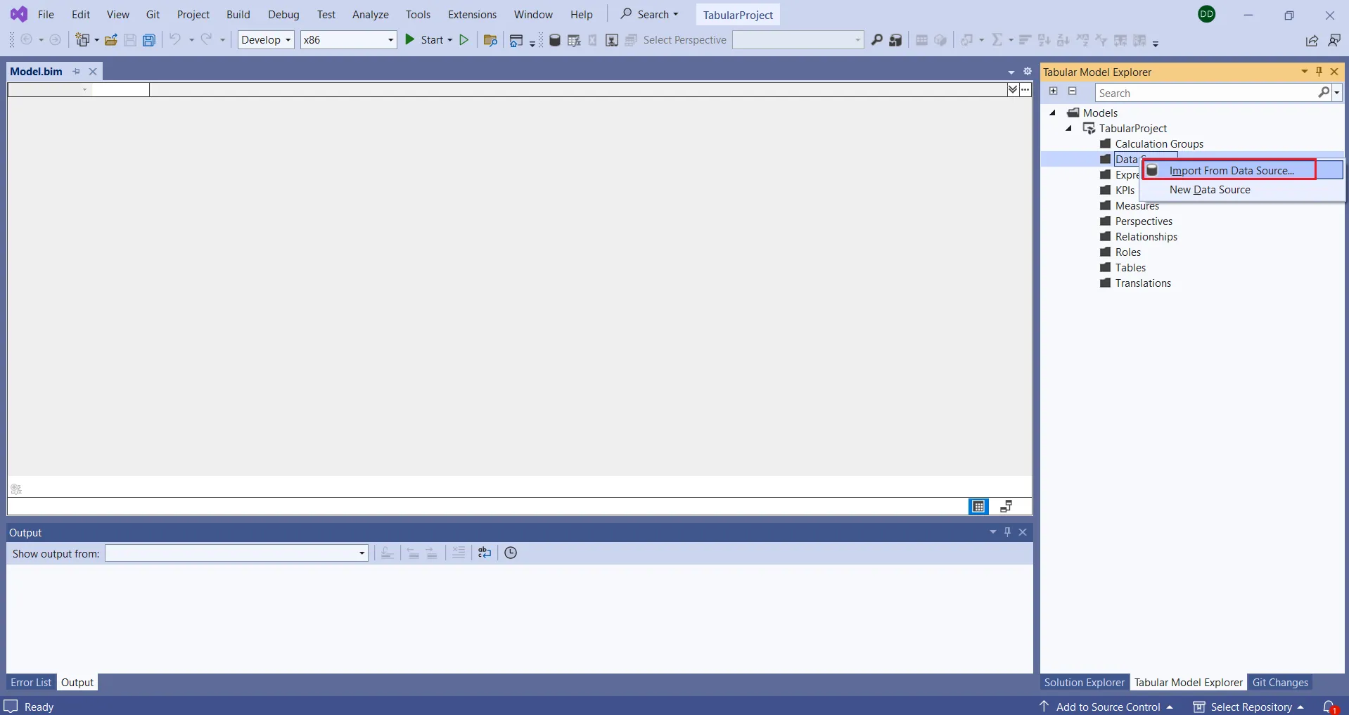 Importing from the data source