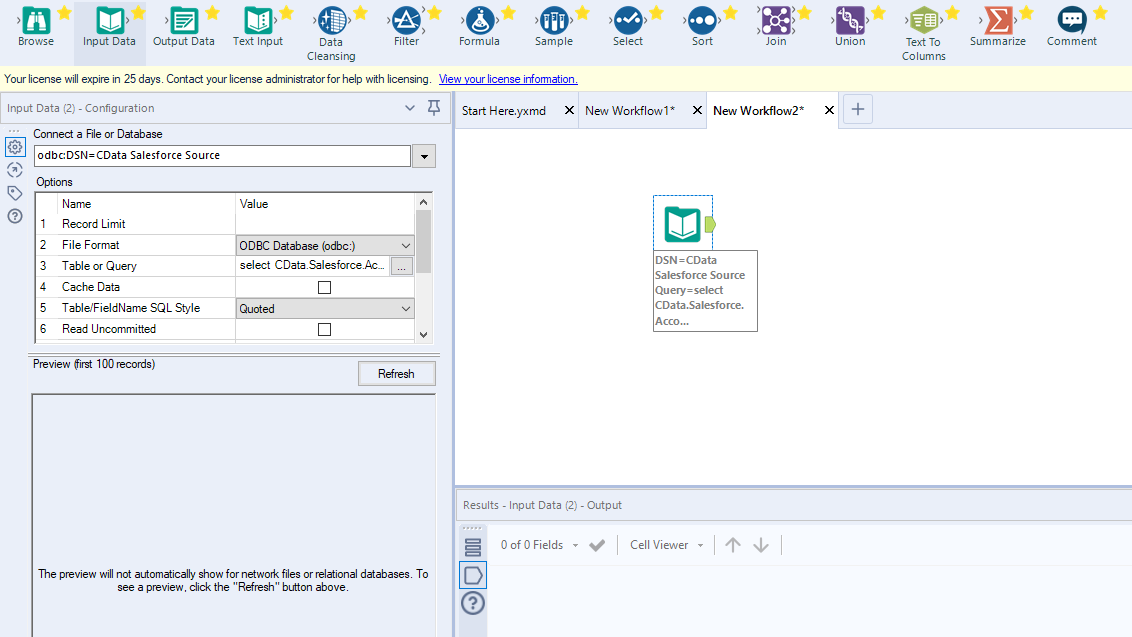 Getting ready to work with data in Alteryx Designer