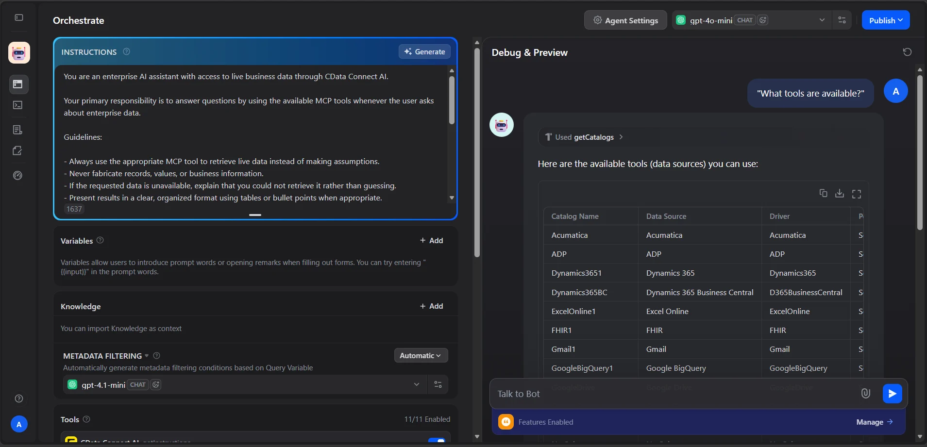 Querying live data from a Dify agent