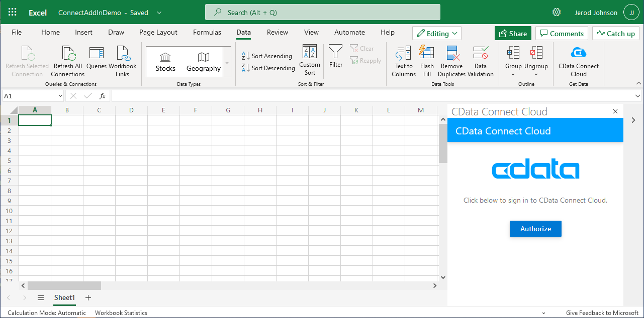 Analytics software natively connected to Microsoft Excel