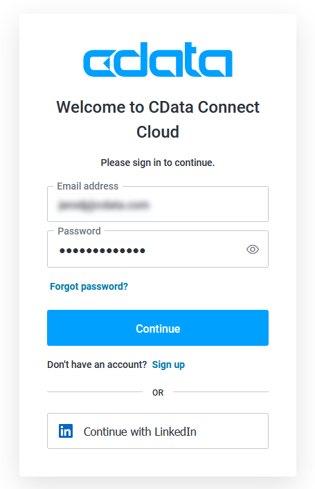 CData Connect Cloud を認証