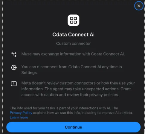 Click Continue
