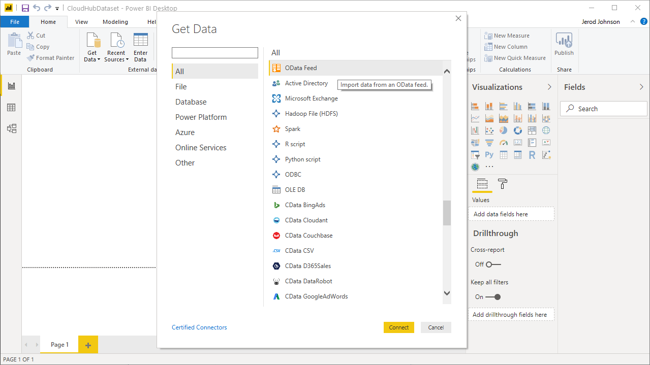 Create a new connection in Power BI
