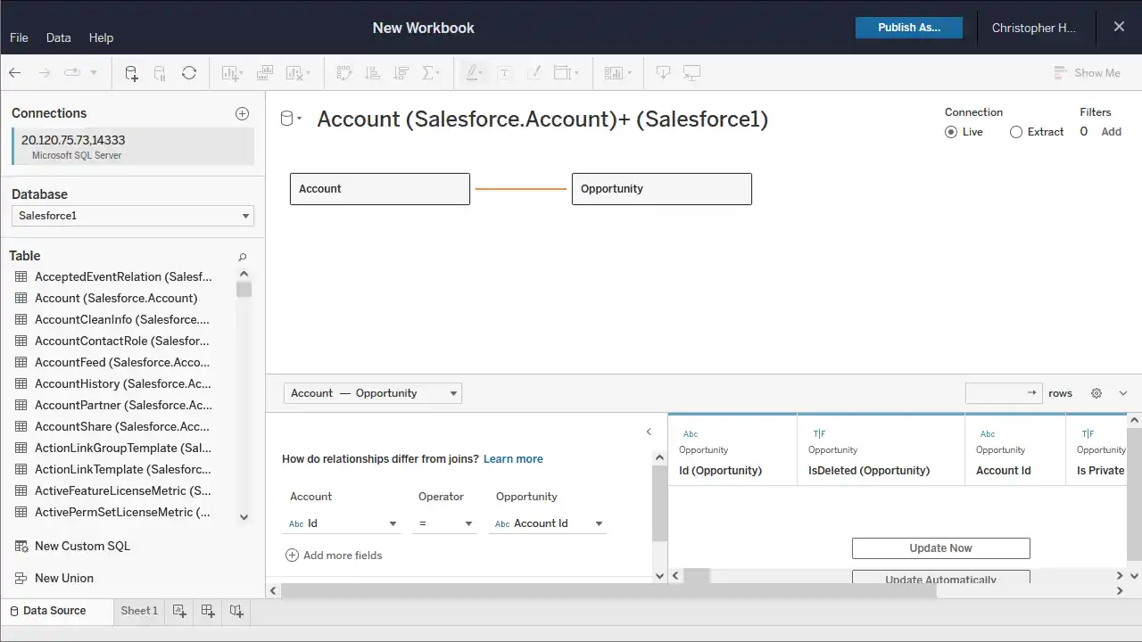 Choosing a Database and Tables