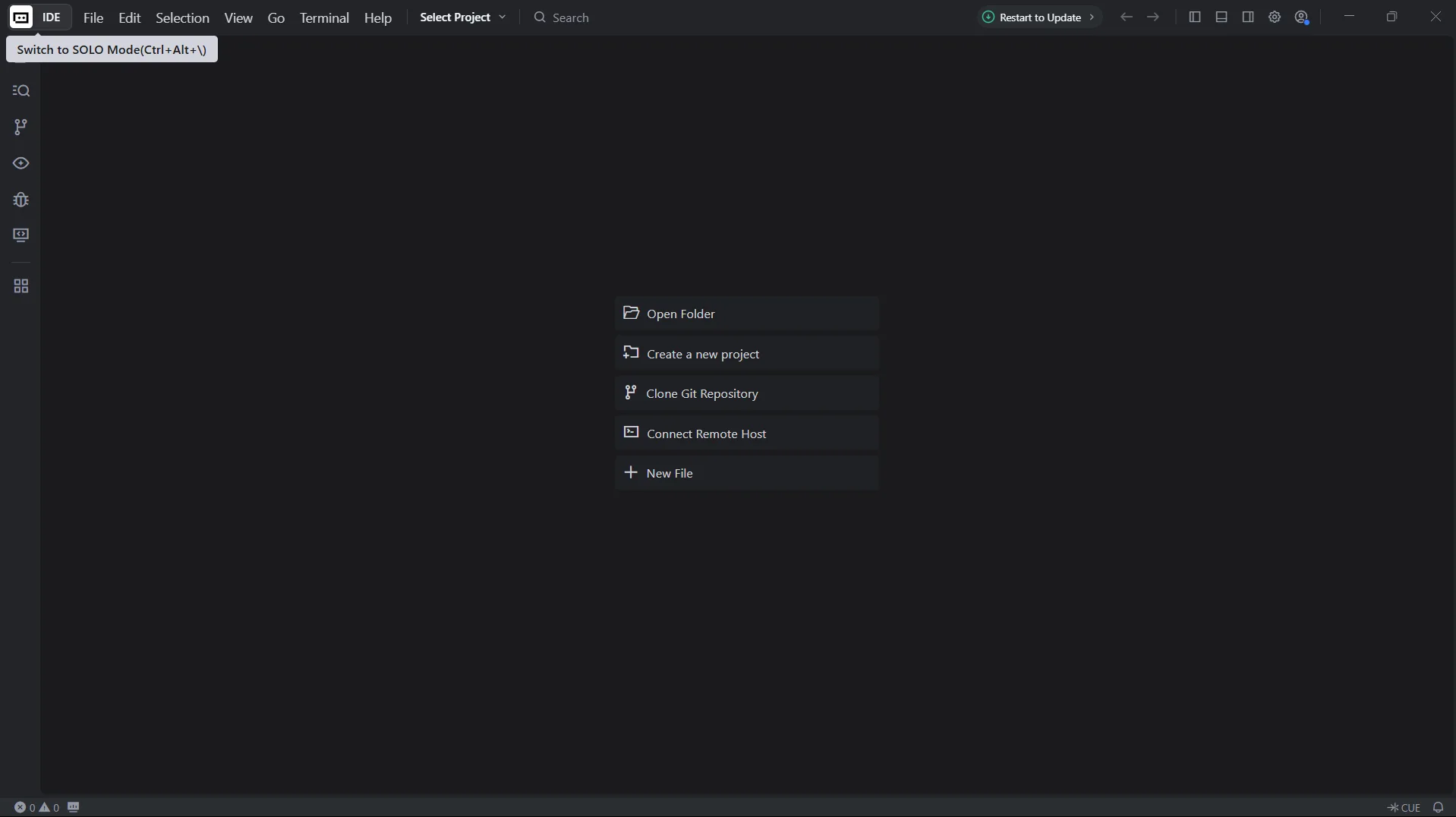 Switching to SOLO mode in Trae