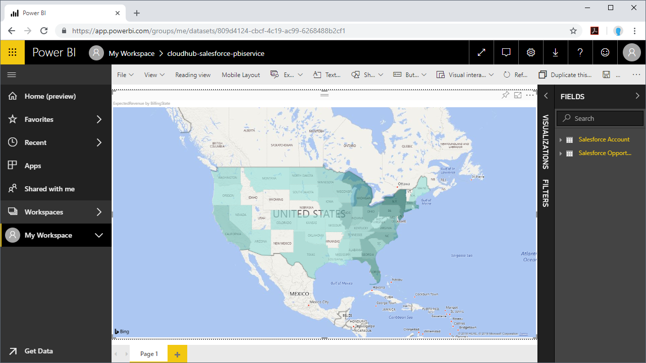 Visualizing MYOB AccountRight data in the Power BI service