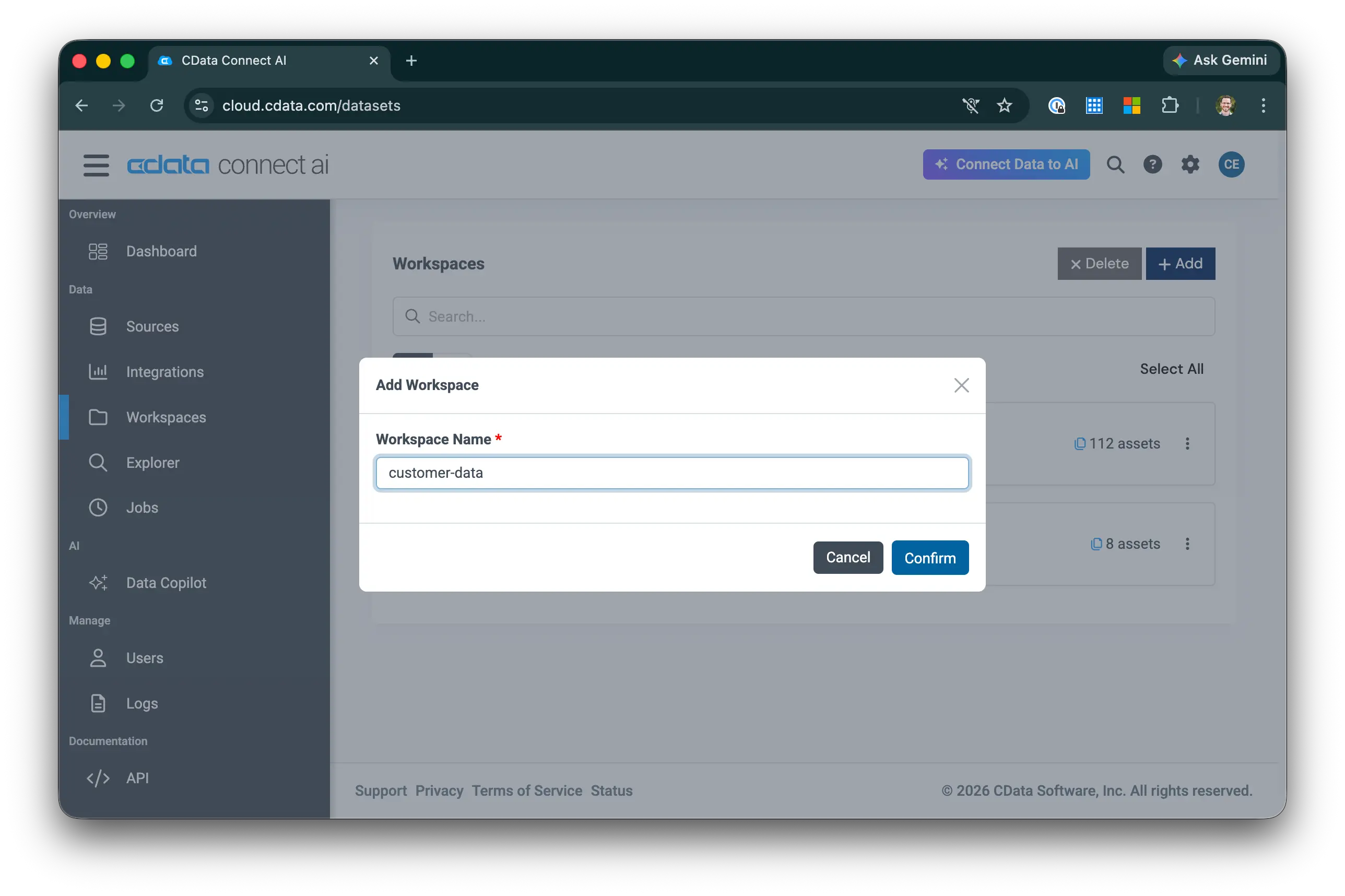 Adding a new Workspace