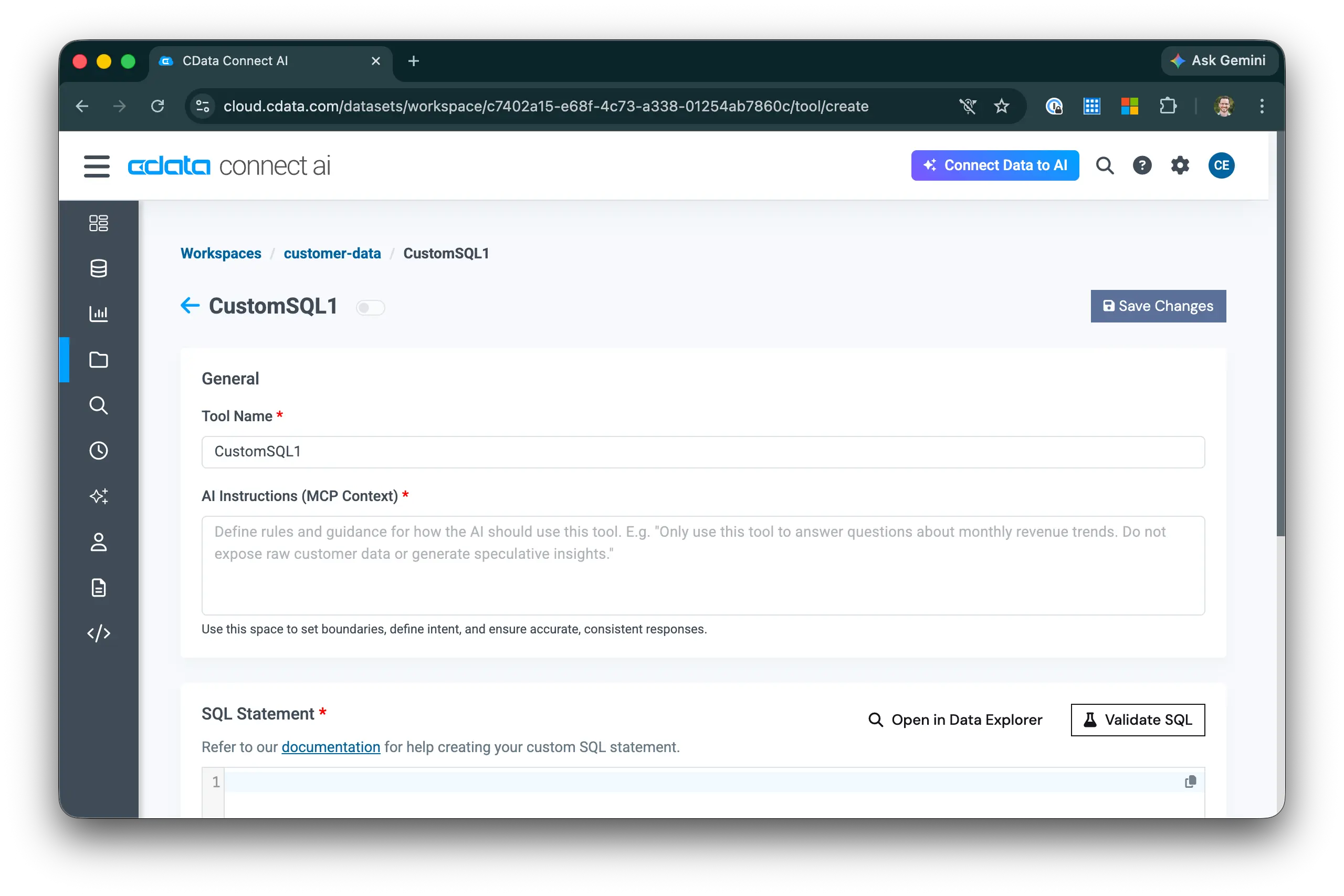 Adding a Custom SQL tool