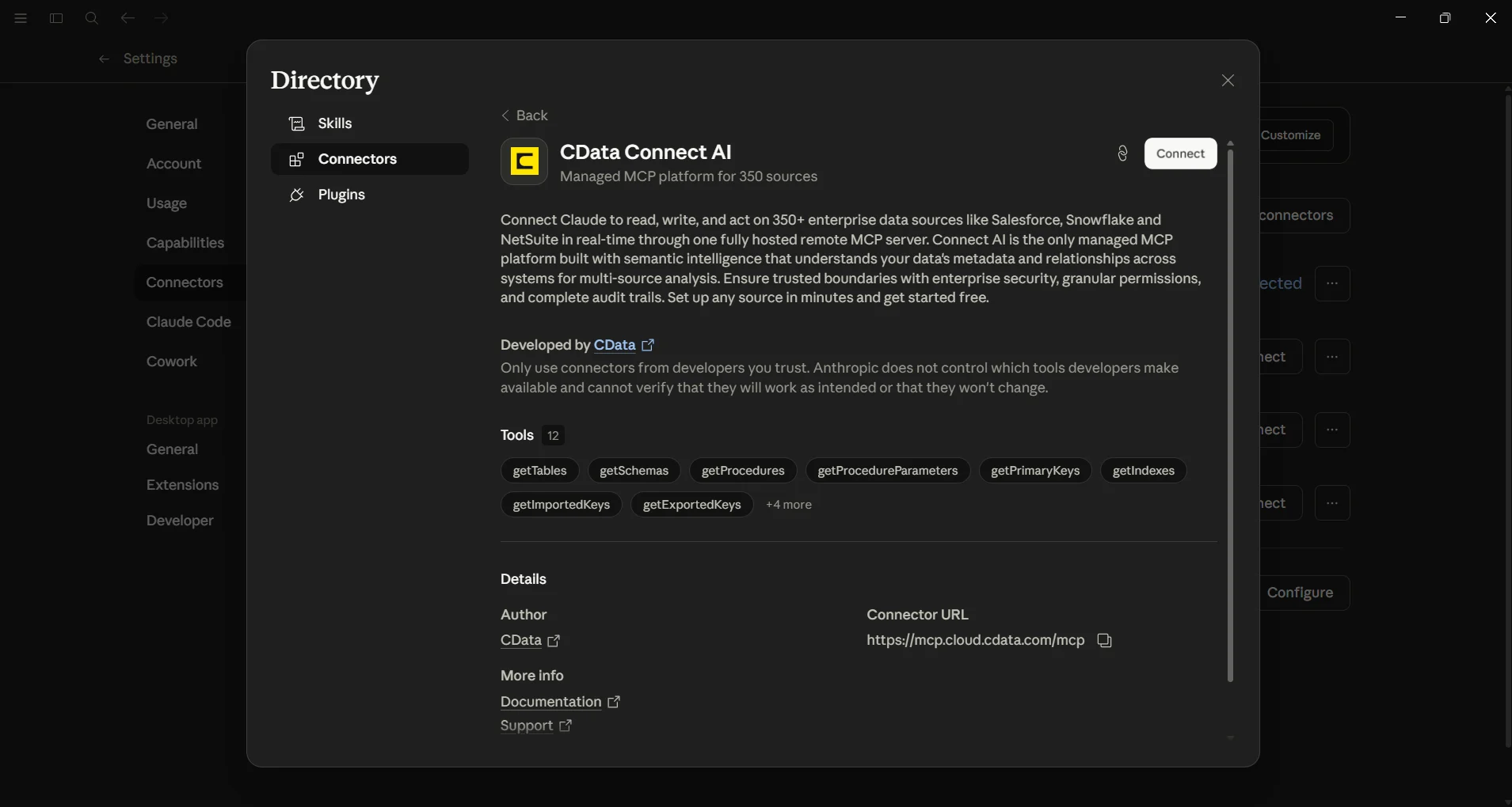 Conencting to Connect AI MCP.