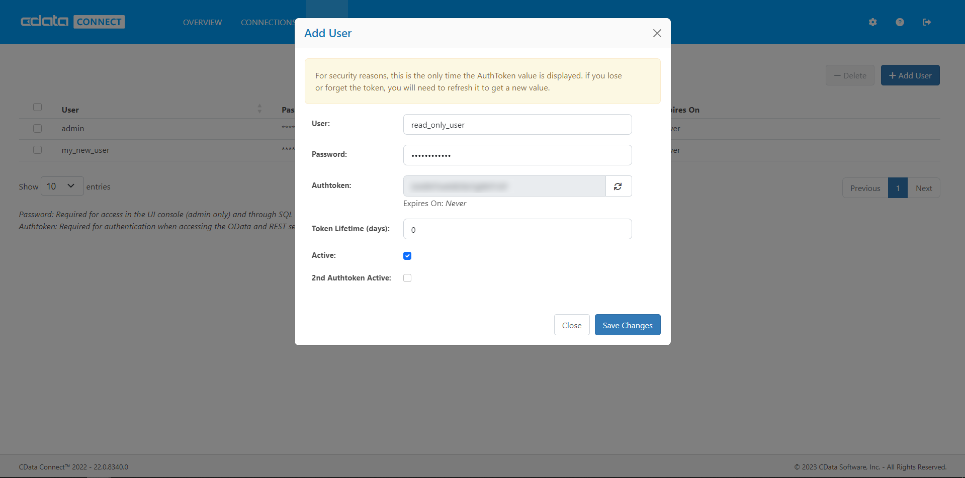 Creating a new user
