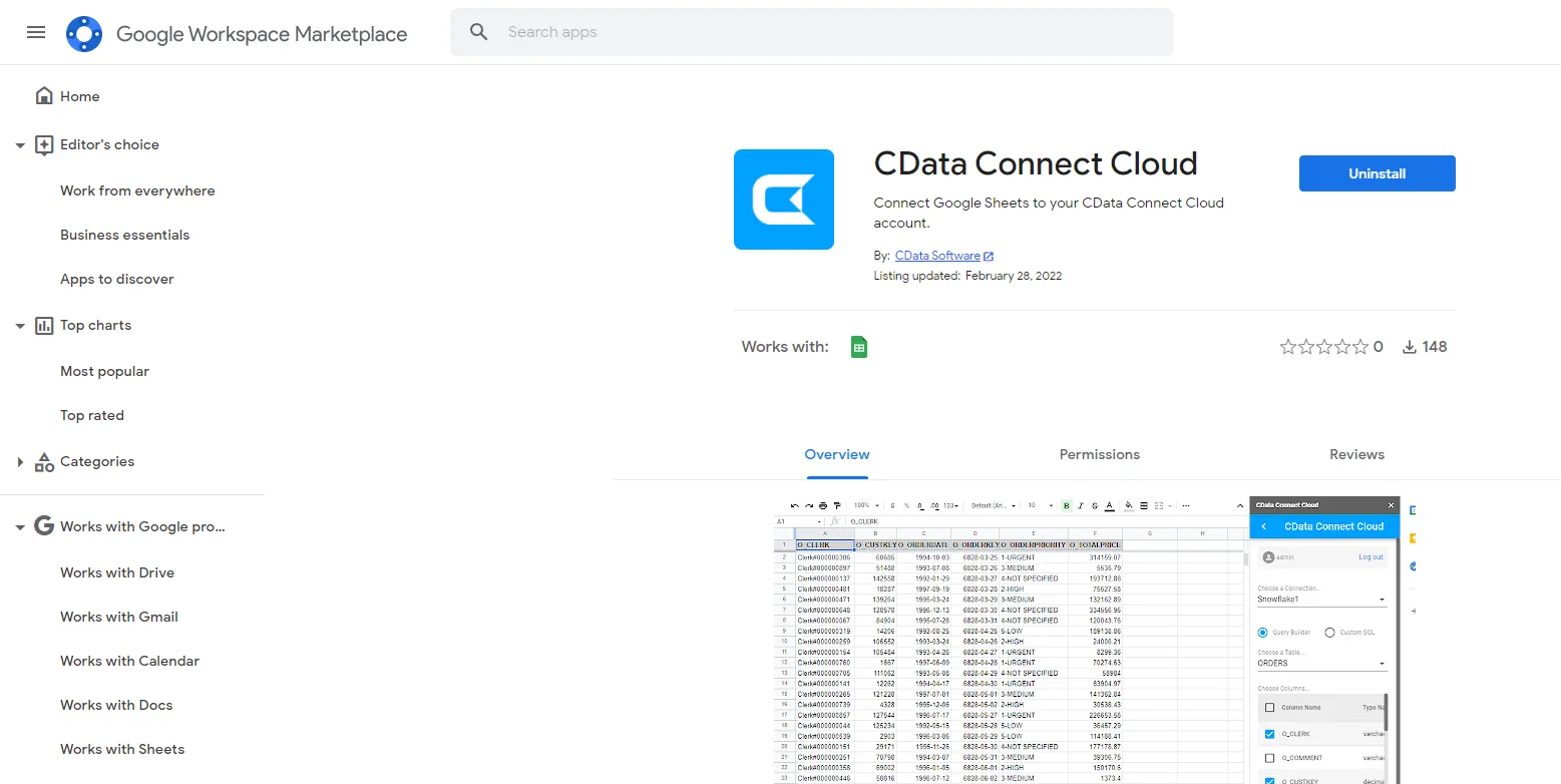 Google Sheets Extension Installation