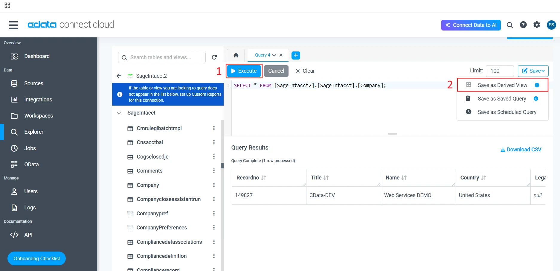 Save as Derived View