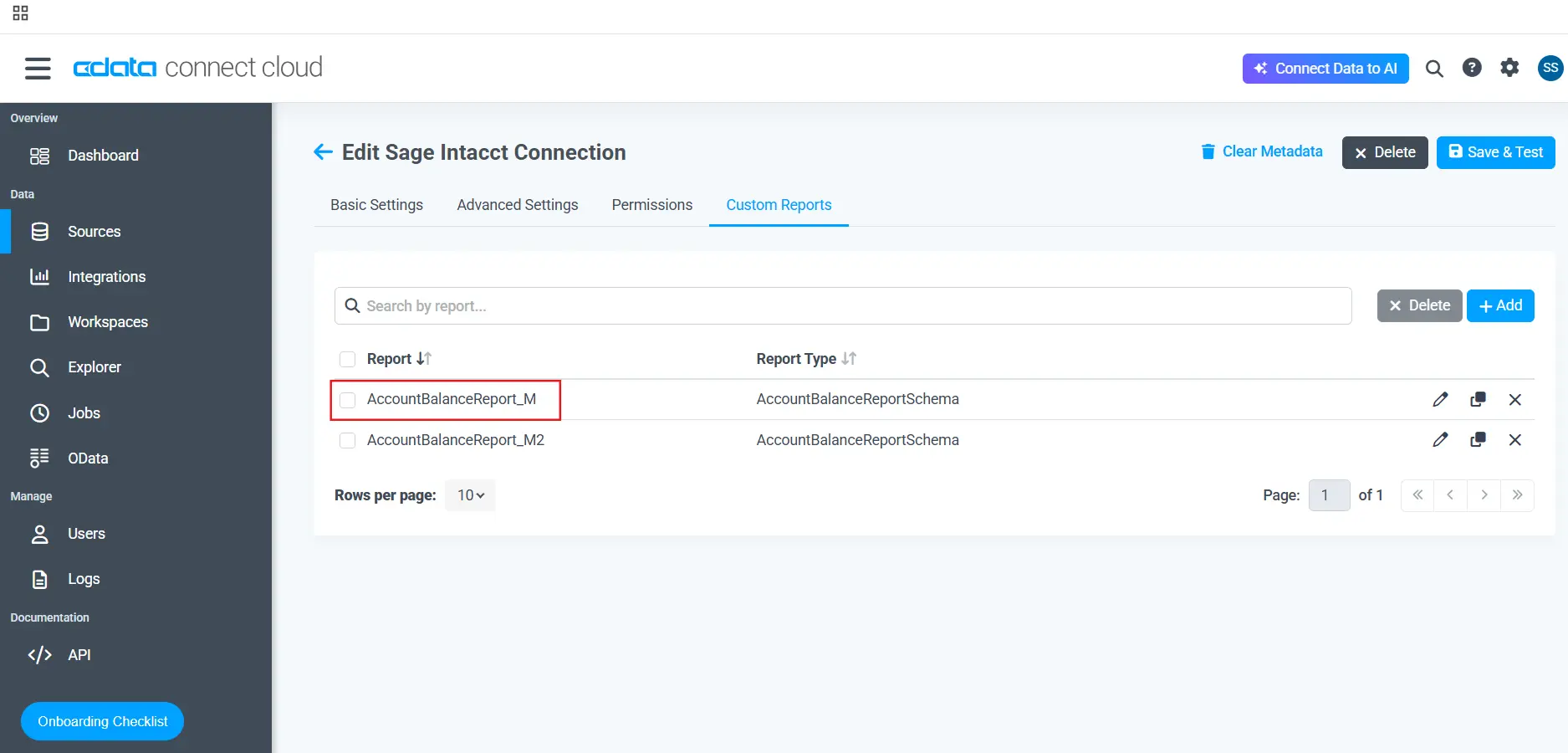 View the Custom Report