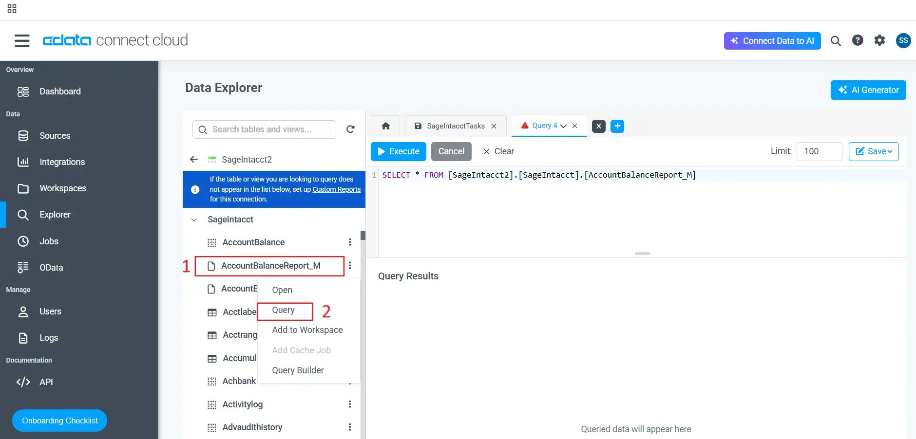 Custom Report can be viewed in Explorer