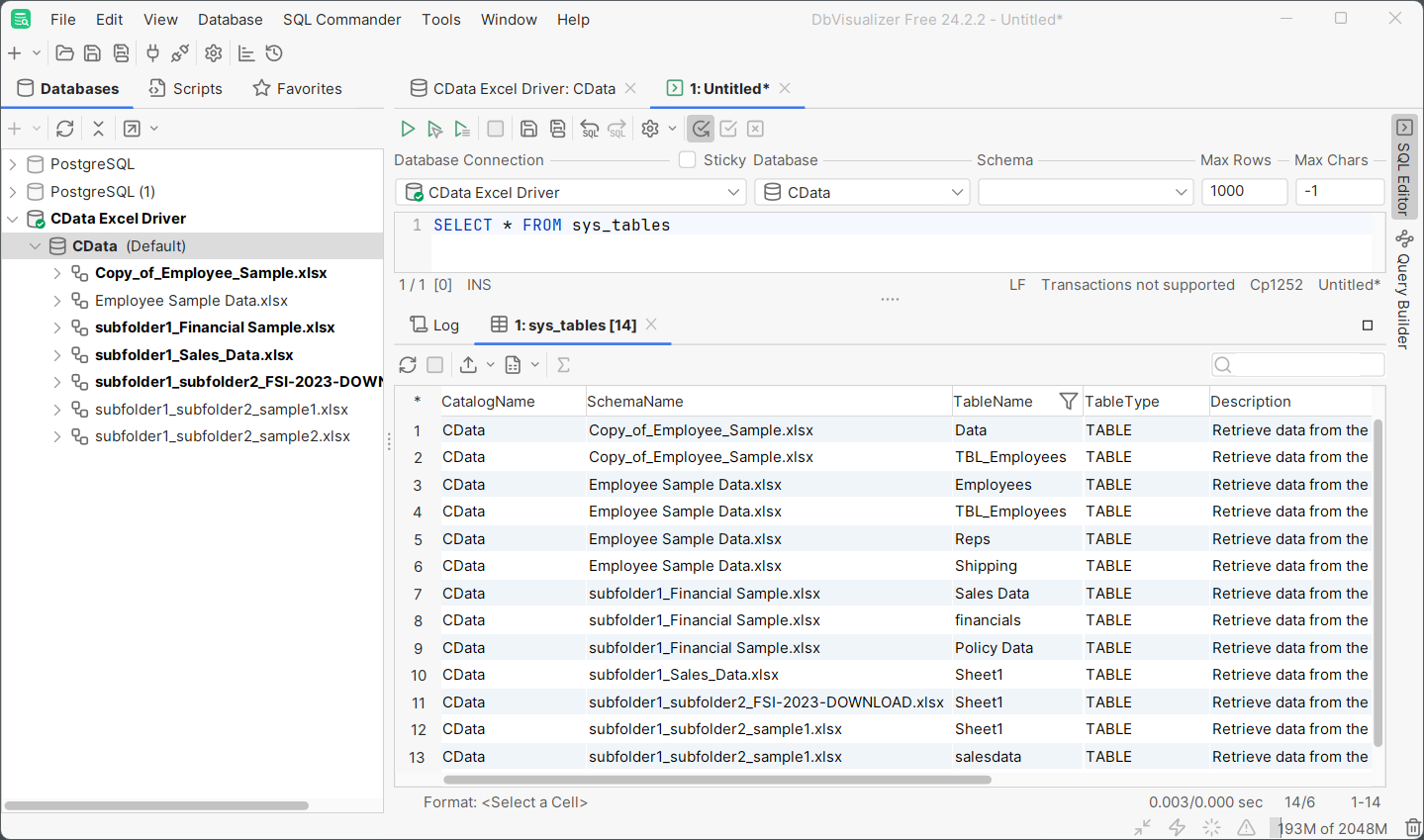 SQL Query Example in CData JDBC Excel Driver SQL Query Example in CData JDBC Excel Driver