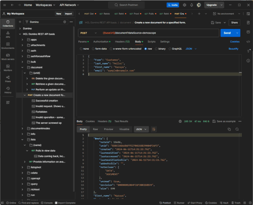 Construct JSON data in the request body