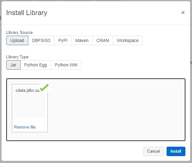 Loading the JDBC JAR File into AWS