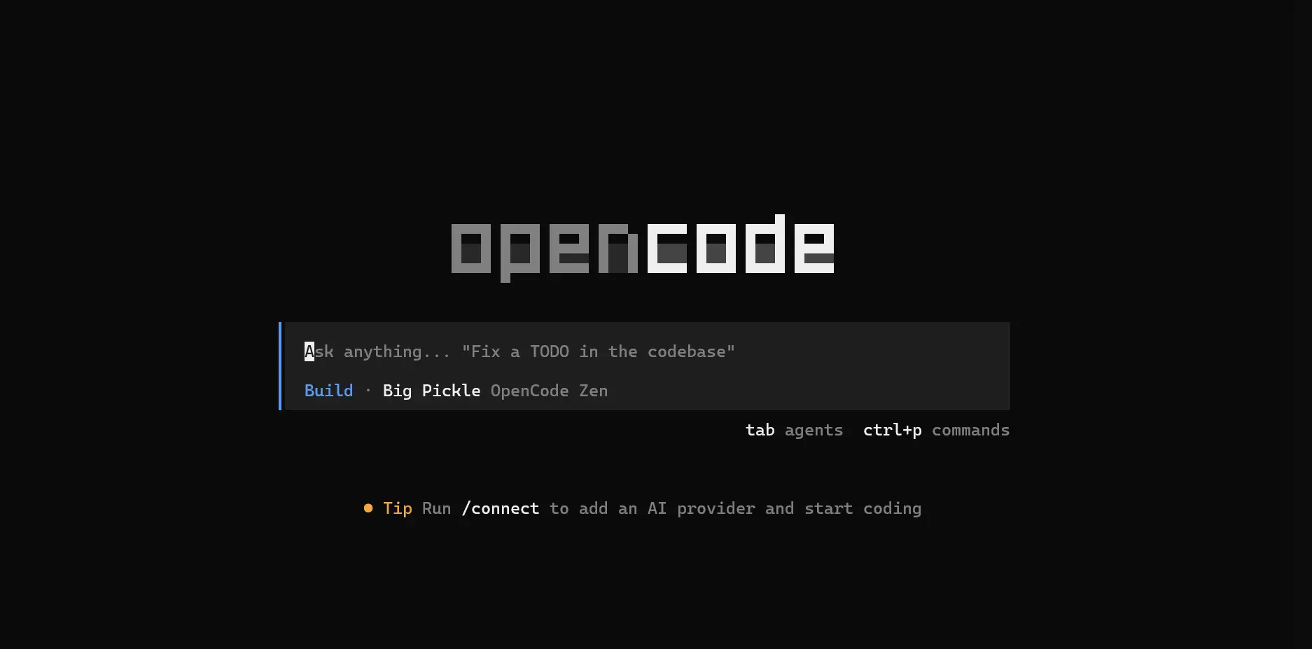 Starting an OpenCode CLI session (2)