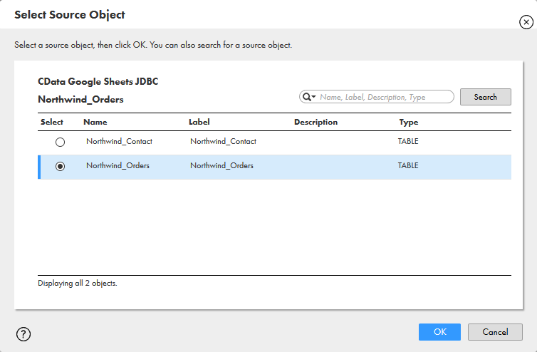 Selecting the Source Object