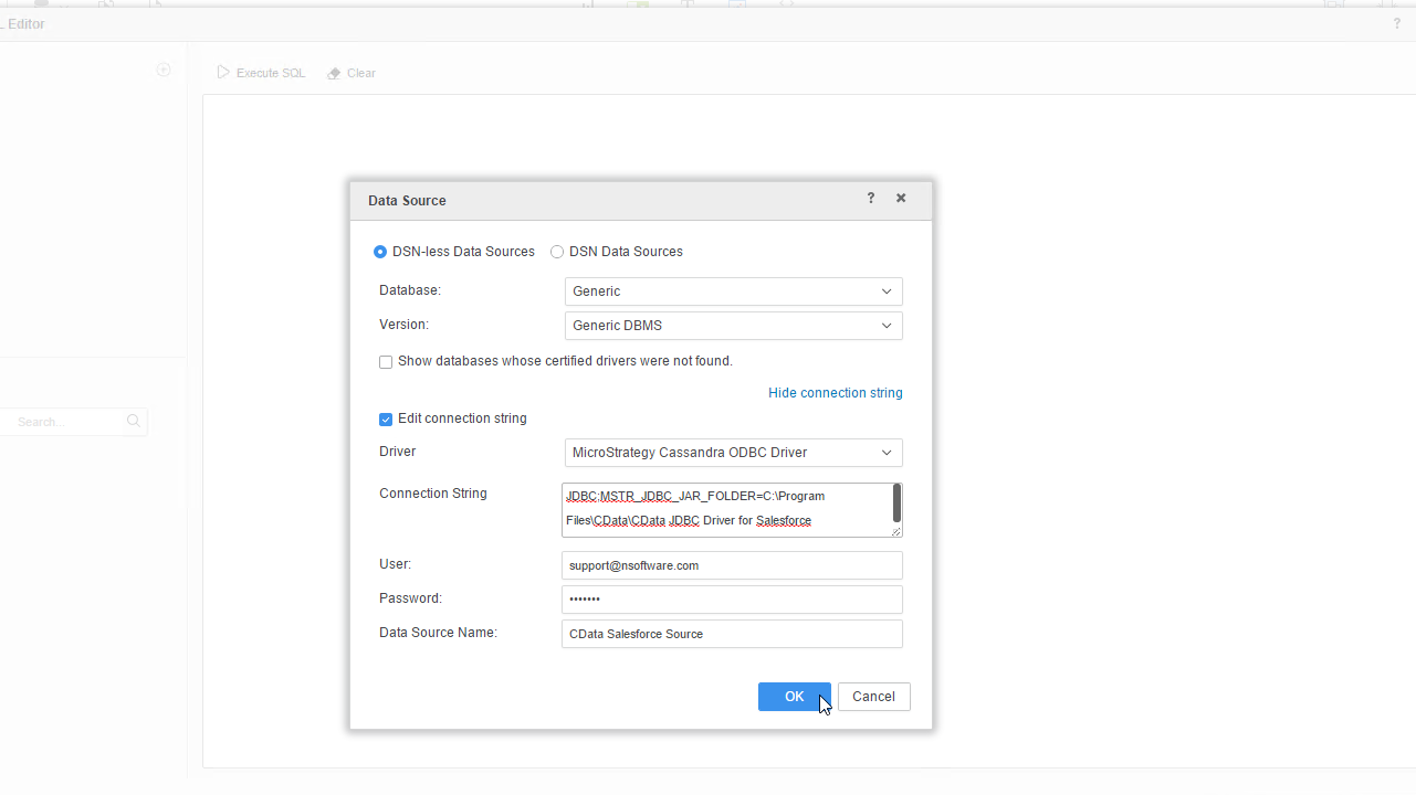 Configure the data source.